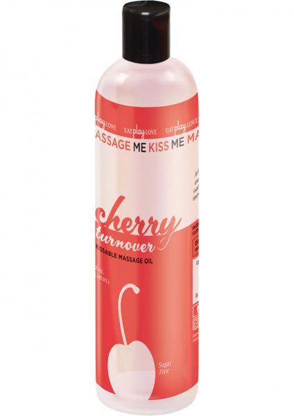 Massage Me Kiss Me Kissable Massage Oil Sugar Free Cherry Turnover 8 Ounce