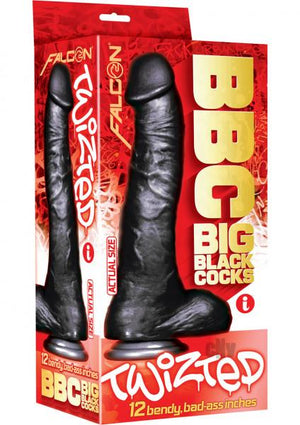 Big Black Cock Twisted Curvy 11 Inches Dildo