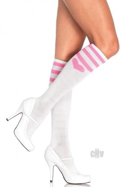 Sweetheart Athletic Knee Socks White
