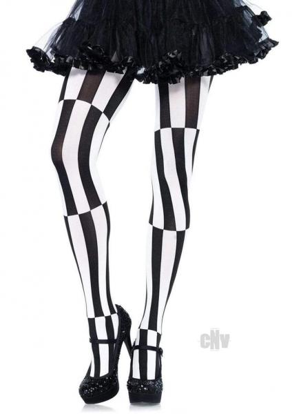 Woven Stripe Illusion Hose 1x 2x Blk/Wht