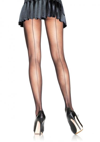 Back Seam Sheer Hose 1x 2x Black