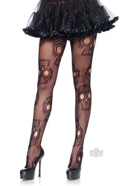 Sugar Skull Net Hose 1x 2x Black