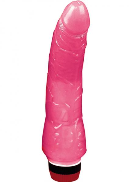 Super Teaser 7.5 Inch Pink Jelly Veined Vibrating Dong