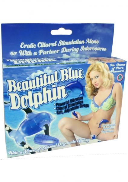 Beautiful Blue Dolphin Vibrating Strap On Blue