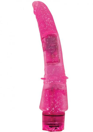 Glitter Gelle Petal Penis Jelly Vibe Waterproof 8 Inch Pink