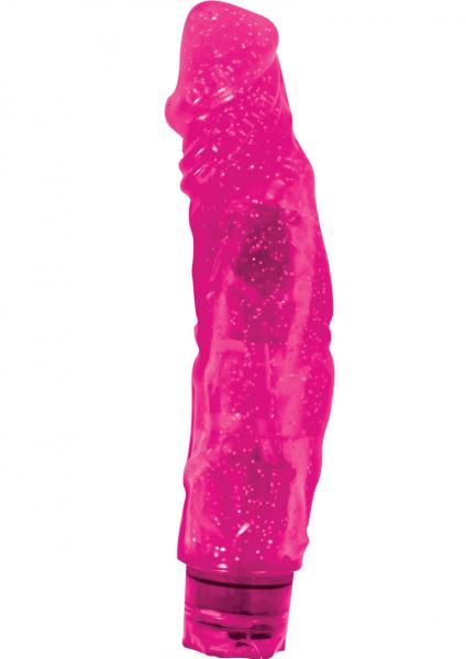 Glitter Gelle The Hunk Jelly Vibe 8 Inch Waterproof Pink