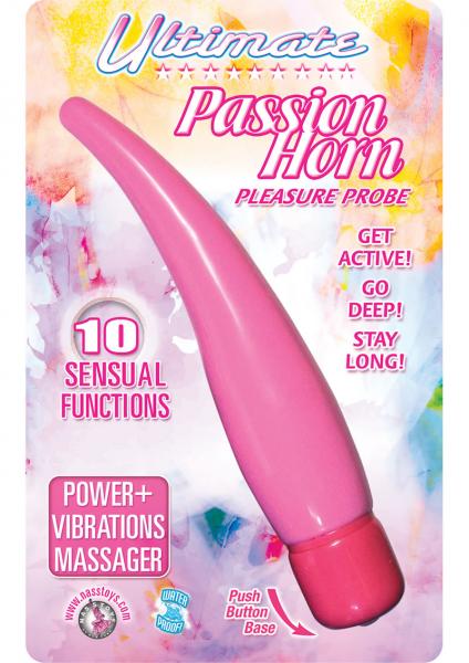 Ultimate Passion Horn Pleasure Probe10 Function 8 Inch Pink