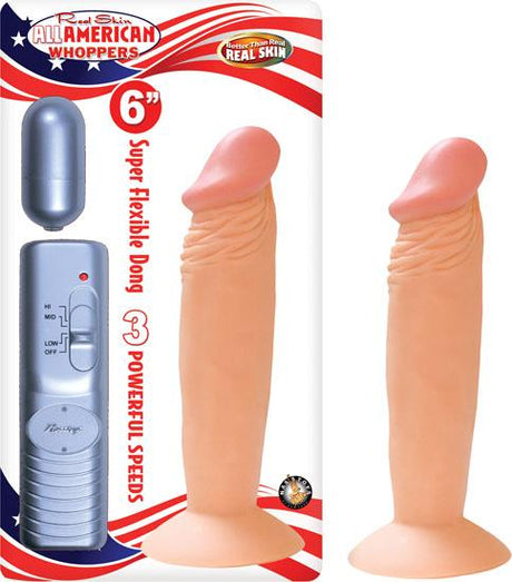 All American Whopper 6 Inches Vibrating Dong Beige