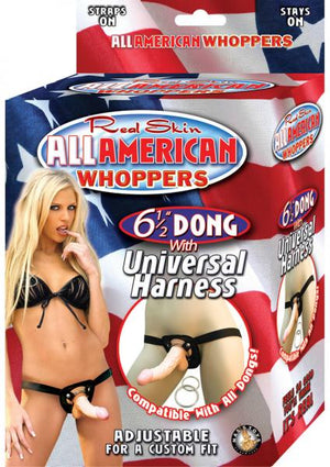 All American Whoppers 6.5" Dong With Harness