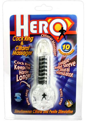 Hero Cockring And Clit Massager Clear