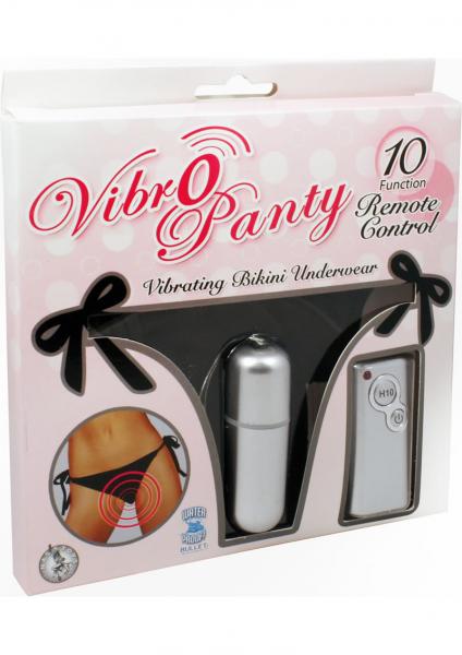 Vibro Panty Bikini 10 Function Remote Control Waterproof O/S Black