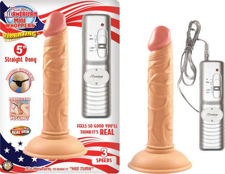 All American Mini Whoppers 5 Inches Vibrating Dong Beige
