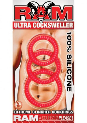 Ultra Cocksweller Silicone Cock Rings Red