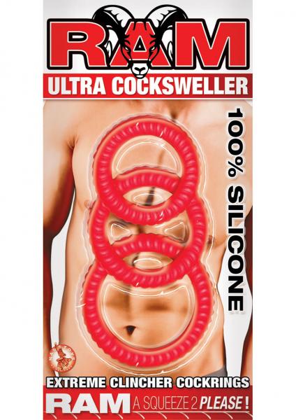 Ultra Cocksweller Silicone Cock Rings Red