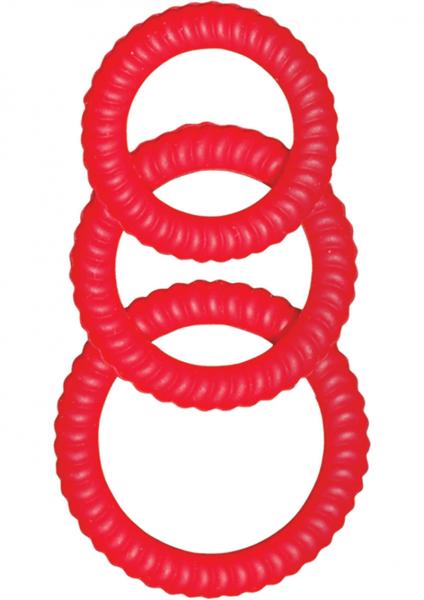 Ultra Cocksweller Silicone Cock Rings Red