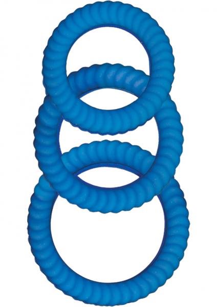 Ram Ultra Cocksweller Silicone C Rings Blue