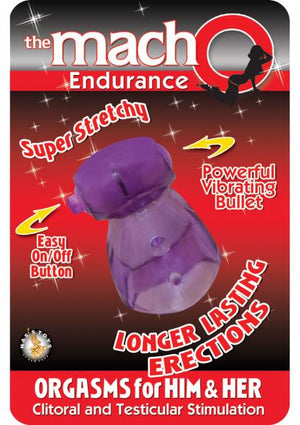 The Macho Endurance Vibrating Cockring Waterproof Purple