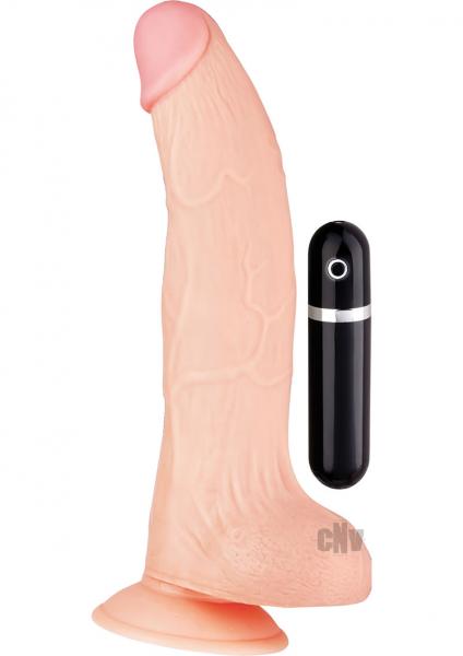 Maxx Men Vibrating 9 Inches Curved Dong Beige