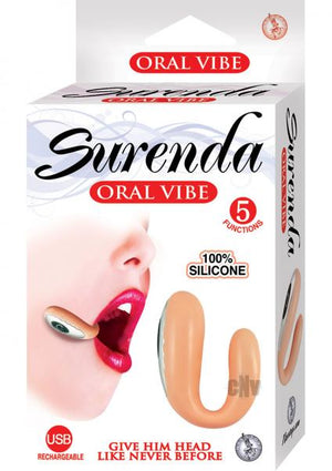 Surenda Silicone Oral Vibe 5 Function Usb Rechargeable Waterproof Beige