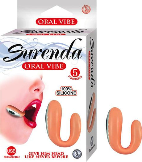 Surenda Silicone Oral Vibe 5 Function Usb Rechargeable Waterproof Beige