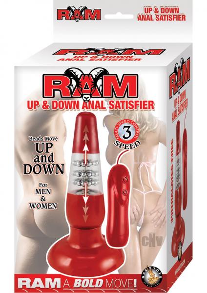 Ram Up And Down Anal Satisfier Red Butt Plug