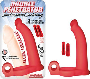 Double Penetrator Studmaker Cockring Red