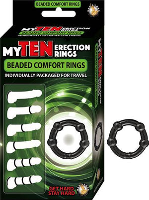 My Ten Erection Rings Beaded Comfort Rings Black