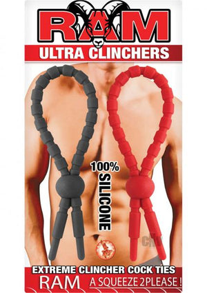 Ram Ultra Clinchers Cock Ties 2 Pack Red, Black