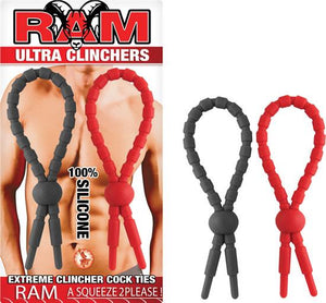 Ram Ultra Clinchers Cock Ties 2 Pack Red, Black