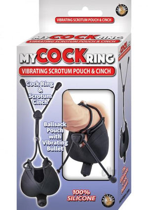 My Cock Ring Vibrating Scrotum Pouch Black