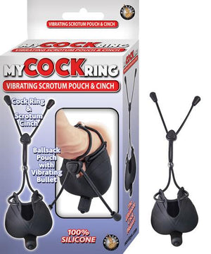 My Cock Ring Vibrating Scrotum Pouch Black