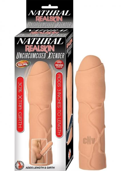 Natural Realskin Uncircumcised Xtender Vibrating Beige