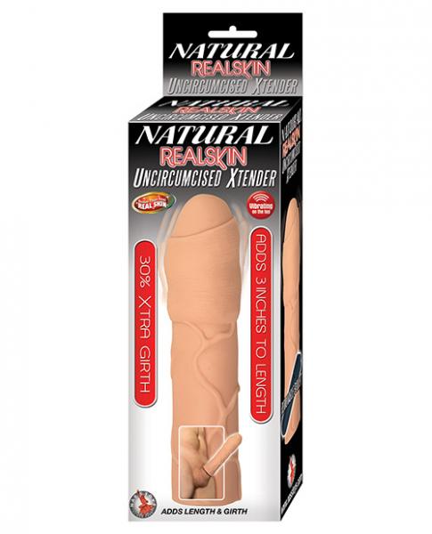 Natural Realskin Uncircumcised Xtender Vibrating Beige