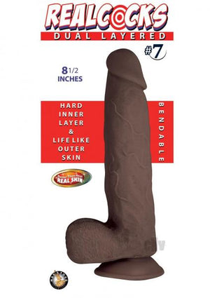 Realcocks Dual Layered #7 Dark Brown Dildo