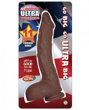 All American Ultra Whoppers 11 Inches Curved Dong Brown