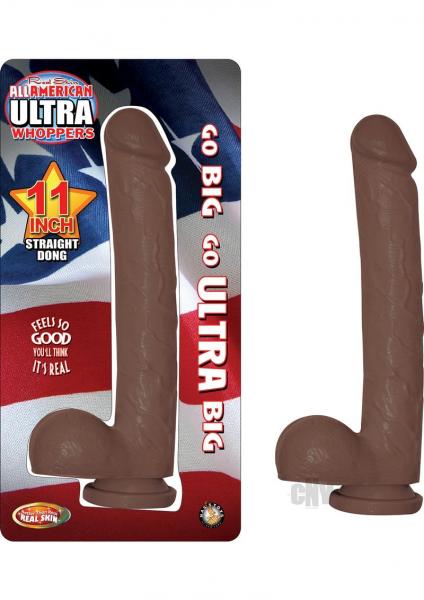 All American Ultra Whoppers Straight 11 Inches Dong Brown