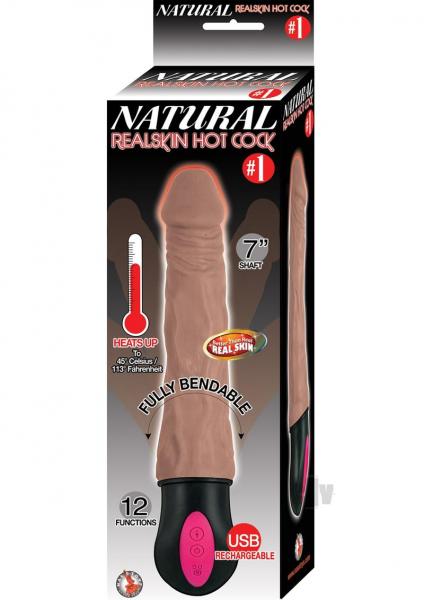 Natural Realskin Hot Cock #1 Brown Realistic Vibrator