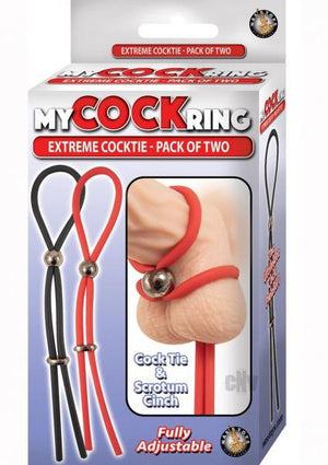 My Cockring Extreme Cocktie 2 Pack Black & Red