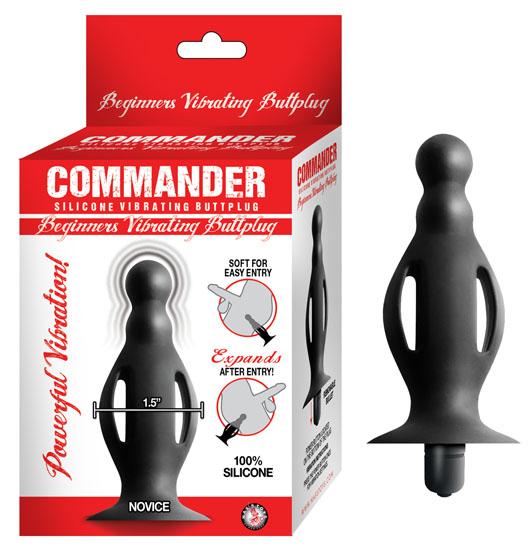 Commander Beginners Vibrating Butt Plug Black