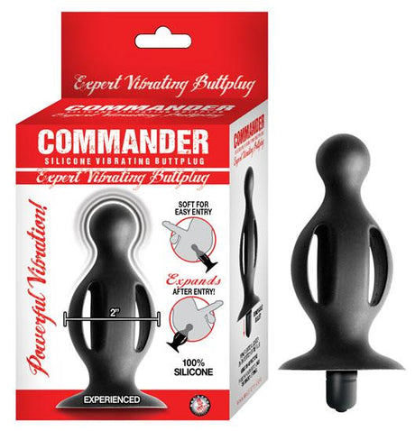 Commander Expert Vibrating Butt Plug Black