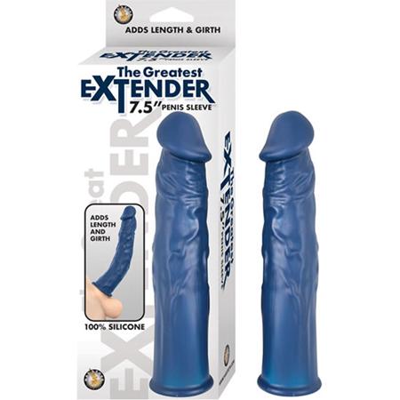 The Greatest Extender 7.5 Inches Penis Sleeve Blue