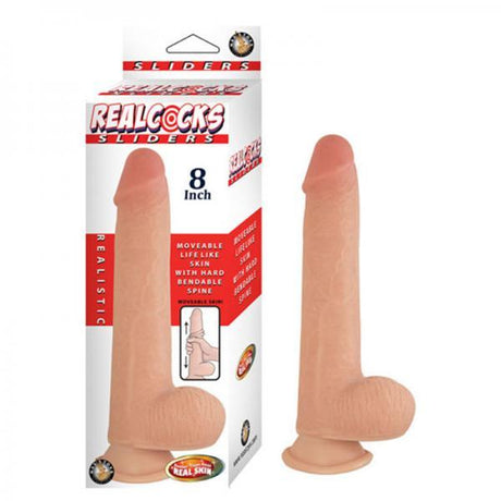 Realcocks Sliders 8 Inches Realistic Dildo Beige