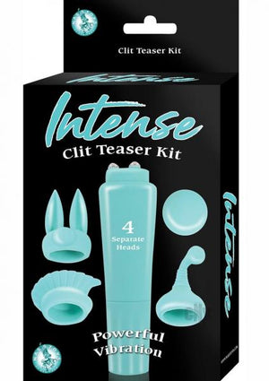 Intense Clit Teaser Kit Blue Mini Massager With 4 Heads