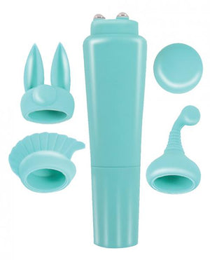 Intense Clit Teaser Kit Blue Mini Massager With 4 Heads