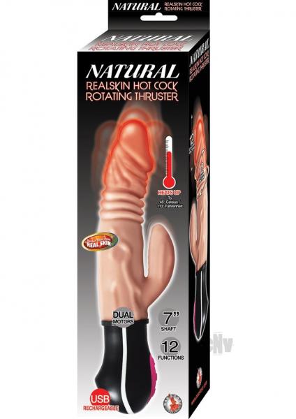 Natural Realskin Hot Cock Rotating Thruster Vibrator