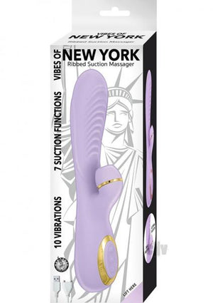 Vibes Of New York Ribbed Suction Massager Purple