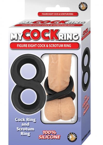 My Cockring Figure Eight Cock & Scrotum Ring Black