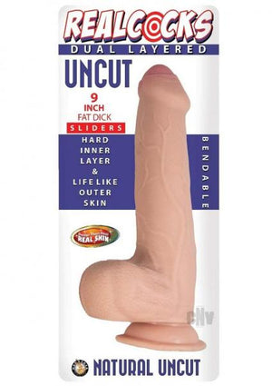 Realcocks Dual Layered Uncut Slider Fat Dick 9 In. Light