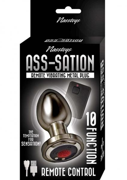 Ass Sation Remote Vibe Metal Plug Black