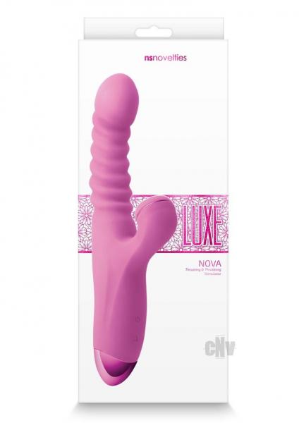 Luxe Nova Thrusting And Throbbing Dual Stimulator Pink